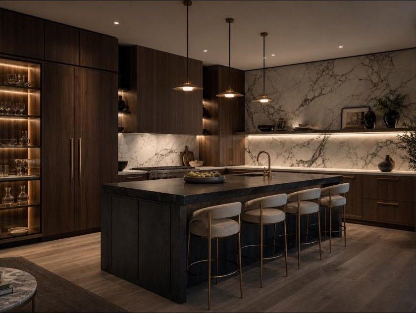 Marble & Walnut Details